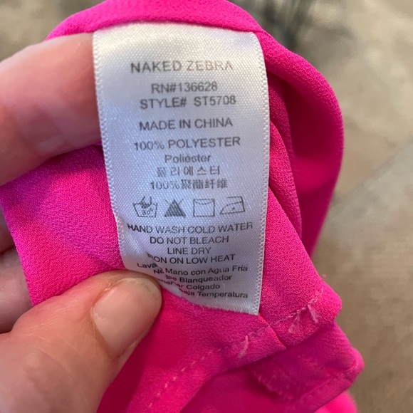 Naked Zebra boutique hot pink scalloped tank - Picture 12 of 12